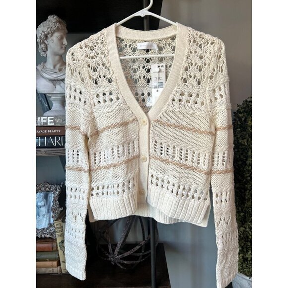 Jonathan Simkhai Joyce Cardigan Bone Multi Womens Size Medium - Picture 5 of 9